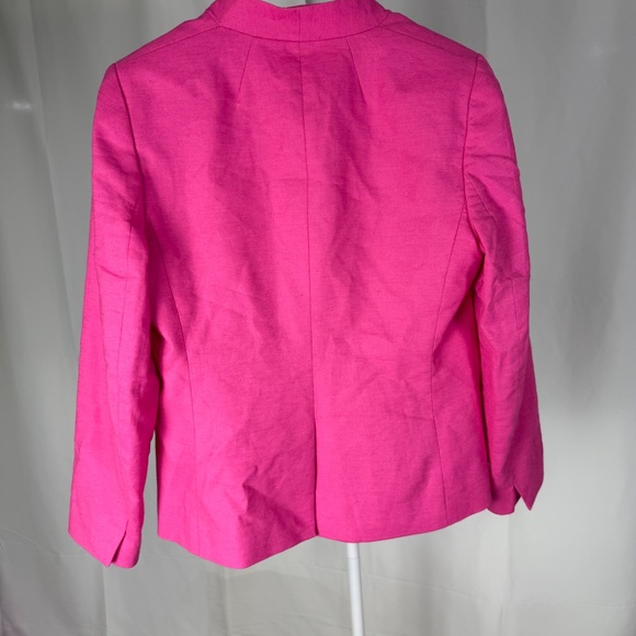 J. Crew Factory Linen Blend Broadway Blazer Bright Pink Sz 8 - Picture 4 of 12